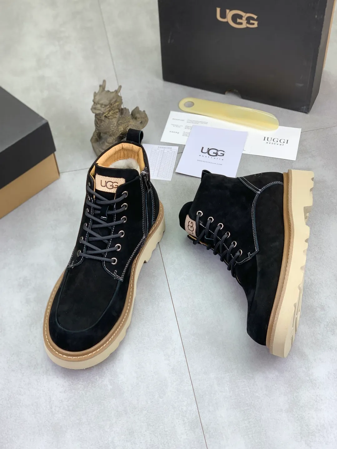 Men's men's shoes P620 New arrival🆕🆕🆕 IUGGI Men's British retro Martin boots Winter new men's outdoor hiking boots First layer of cowhide on the outside Wool on the inside Comfortable and warm Rubber sole sole Non-slip and firm Trendy and fashionable Casual and versatile Size: 39-44 (customized for 45) Color: two colors